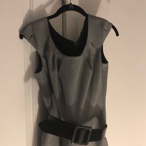 Black and white knee length dress